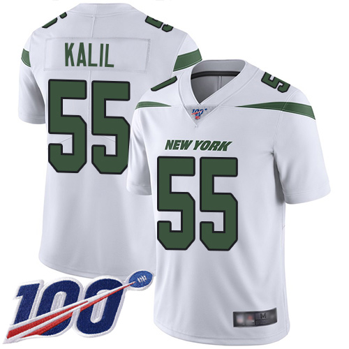 New York Jets Limited White Men Ryan Kalil Road Jersey NFL Football #55 100th Season Vapor Untouchable->women nfl jersey->Women Jersey